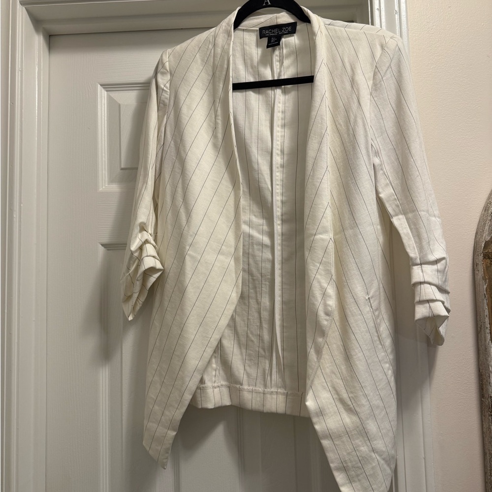 Rachel Zoe Cream Striped Women's Jacket